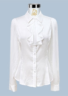 白領修身領花女士襯衫